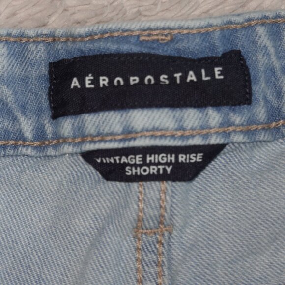 Women's Size 000 Aeropostale Vintage High-Rise Crossover Denim Shorty Shorts - Picture 2 of 5